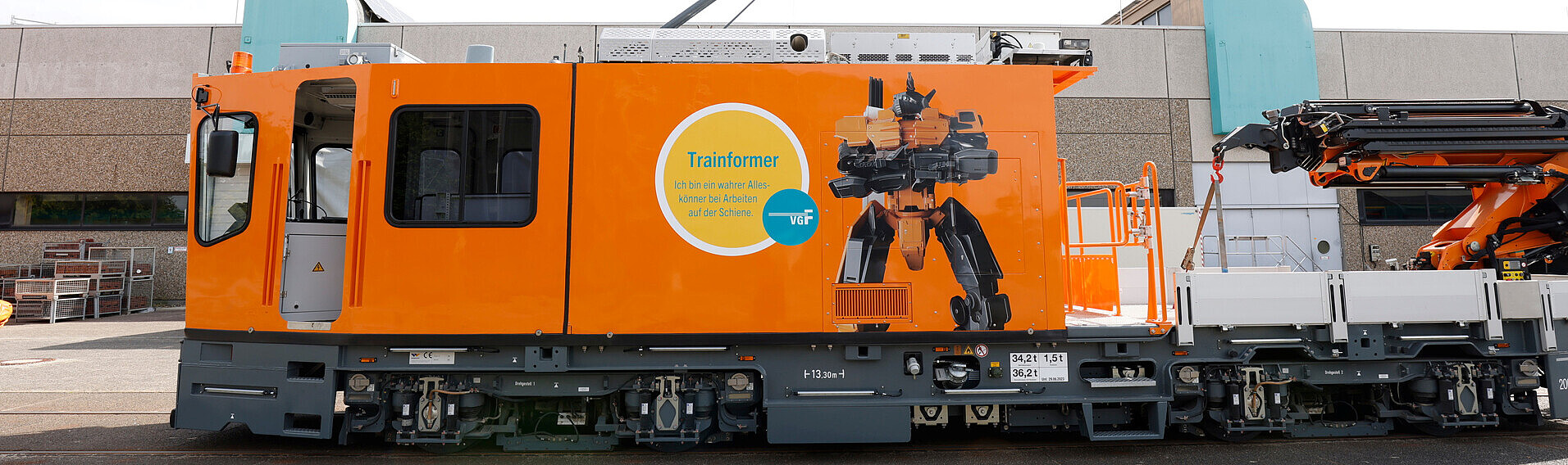 Einee seitliche Aufnahme des Gleisarbeitsfahrzeuges "GAF"